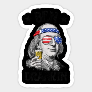 Ben Drankin 4th Of July T Shirt Benjamin Franklin Men Gifts Sticker